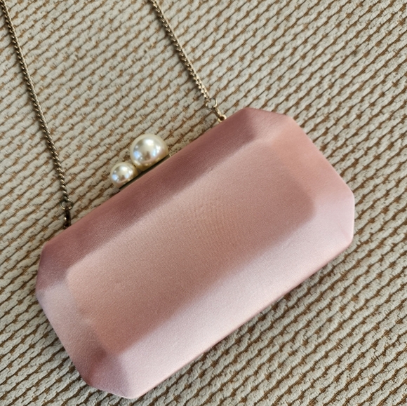 Elegant Pink Clutch with Pearl Accent, NWOT - Picture 1 of 4